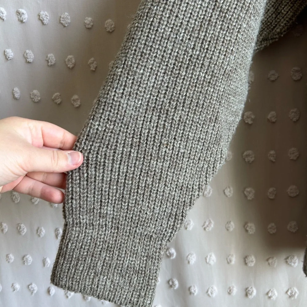 Shetland Edinburgh Wool Mill Button Up‎ Long Sleeve Sweater Tan Brown